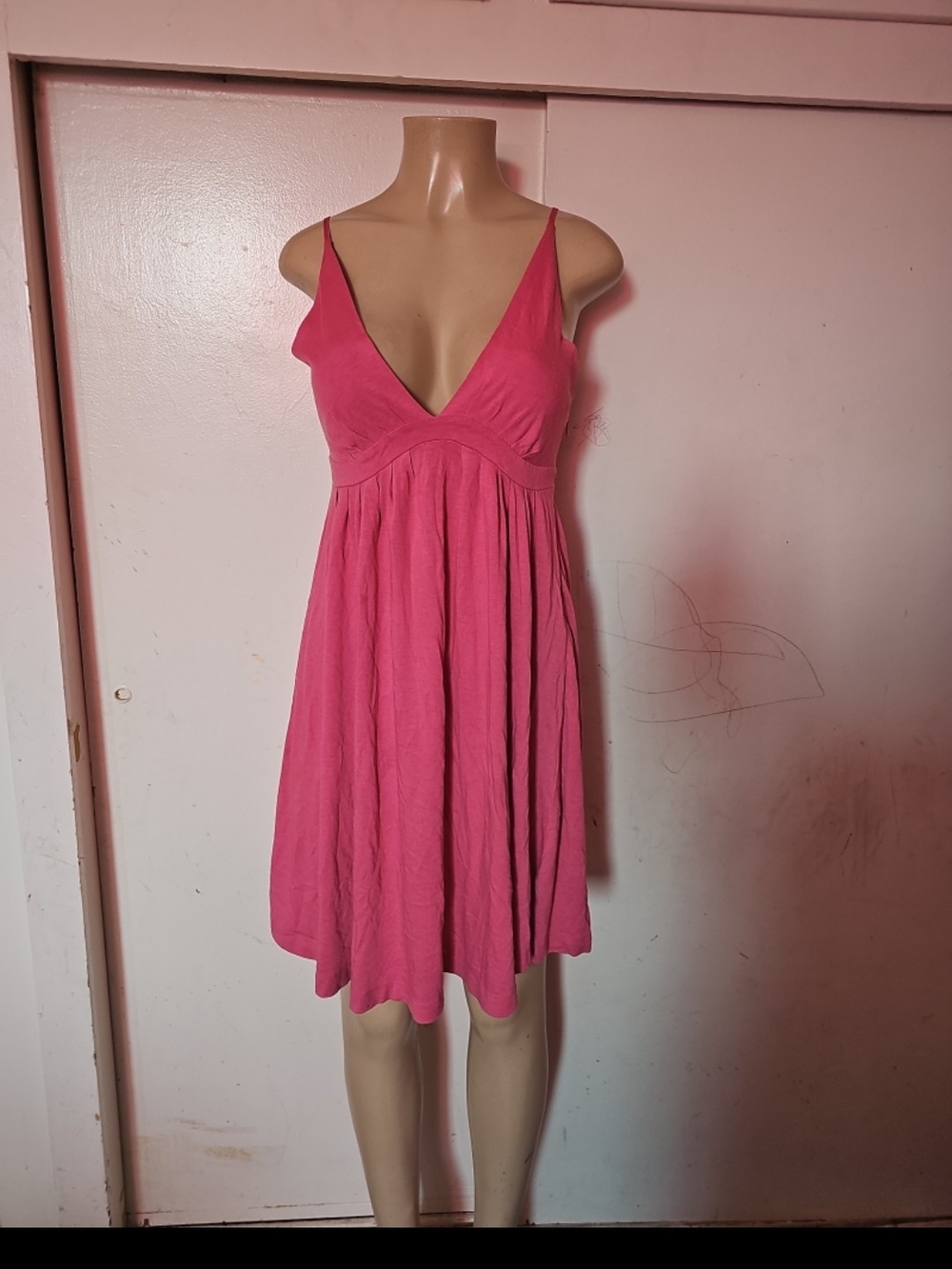 The Limited Pink V-Neck Spaghetti Strap Dress